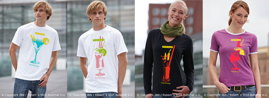 Cocktail Tshirts, Sommer Shirts, Kekeye Design / Foto © J & N, Robert`s Shirt Automat e.U.