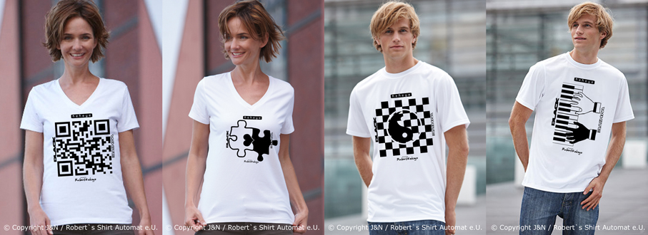 Black & White T-shirts, Kekeye Design / Foto © J & N, Robert`s Shirt Automat e.U. Black & White T-shirts, Kekeye Design / Foto © J & N, Robert`s Shirt Automat e.U.
