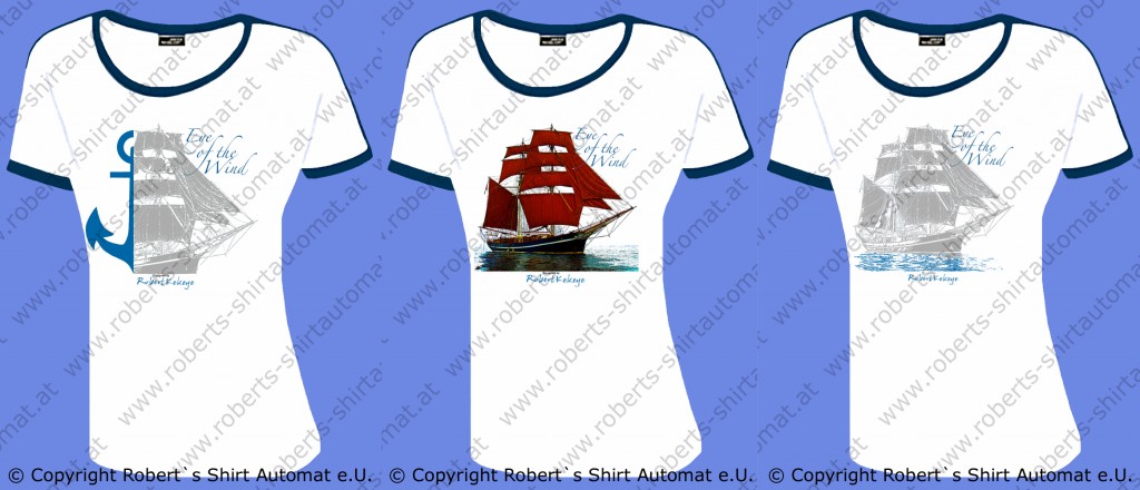 Eye of the Wind Segelschiff Design T-Shirts by Kekeye