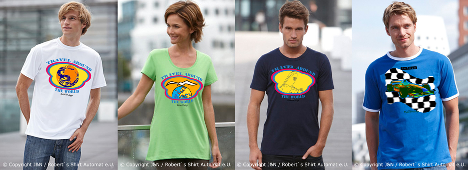 Travel around the World, Rennwagen T-Shirts / Foto © Designer Kekeye