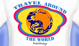 Travel T-Shirt World, Welt, Flugzeug, Airplane, Möwe