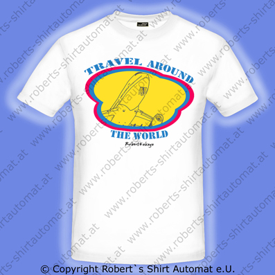 Travel around the World, Flugzeug, Unisex T-Shirt, designed by Kekeye