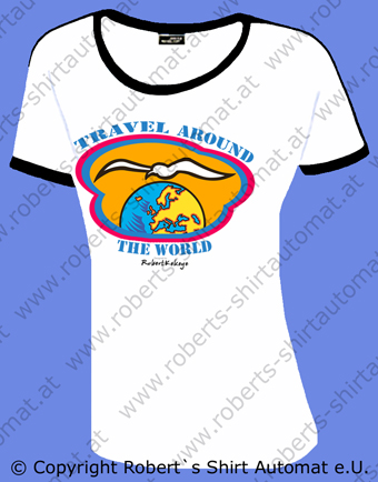 Travel around the World, Möwe, Damen Shirt, designed by Kekeye