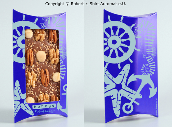 Maritime Design Schokolade, Anker, Ruder, Seepferd, Seestern / Foto © Robert`s Shirt Automat e.U.