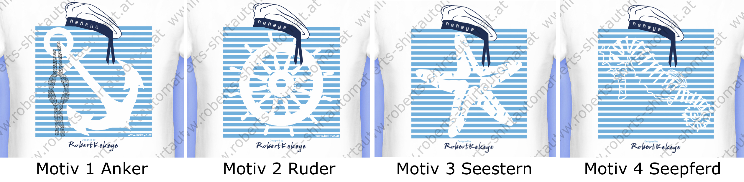 Maritime Wochen bei Kekeye, Anker, Ruder, Seestern, Seepferd T-Shirts / Foto © Robert`s Shirt Automat e.U. Maritime Wochen bei Kekeye, Anker, Ruder, Seestern, Seepferd T-Shirts / Foto © Robert`s Shirt Automat e.U.