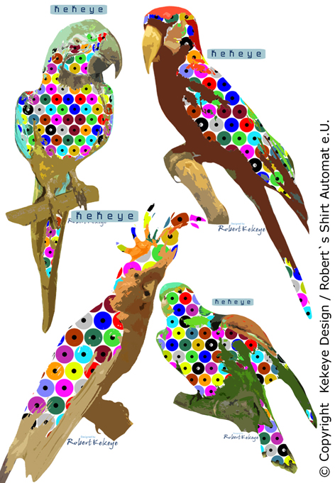 Papagei, Parrot Tshirts im Kekeye Dots Design / Foto © Kekeye Design