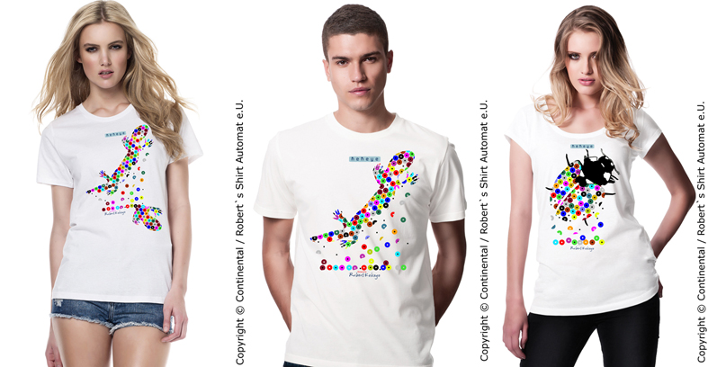 Echse, Eidechse, Marienkaefer Transformation T-Shirts, Kekeye Dots Design