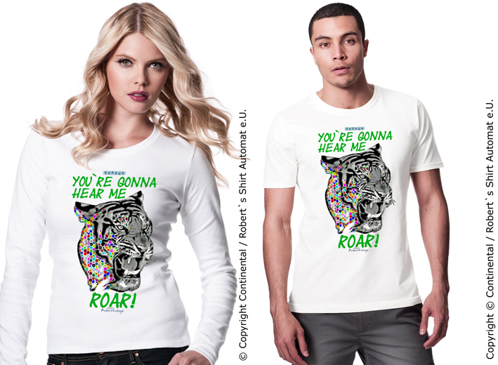 Tiger, Roar Shirts in Kekeye Dots Design / Foto © Kekeye Design, Robert`s Shirt Automat e.U.