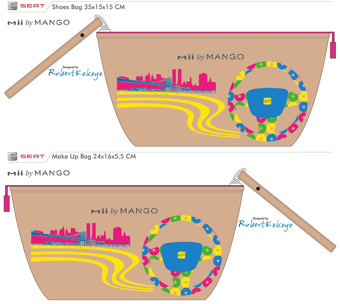 Seat Mii by MANGO, Make Up and Shoes Bag designed by © Kekeye