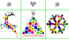 Exklusive kostenlose Postkarten zu Weihnachten von Kekeye Design, Dots Dots Dots