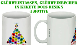 Glühweintassen, Glühweinbecher, Weihnachtstassen in Kekeye Dots Design