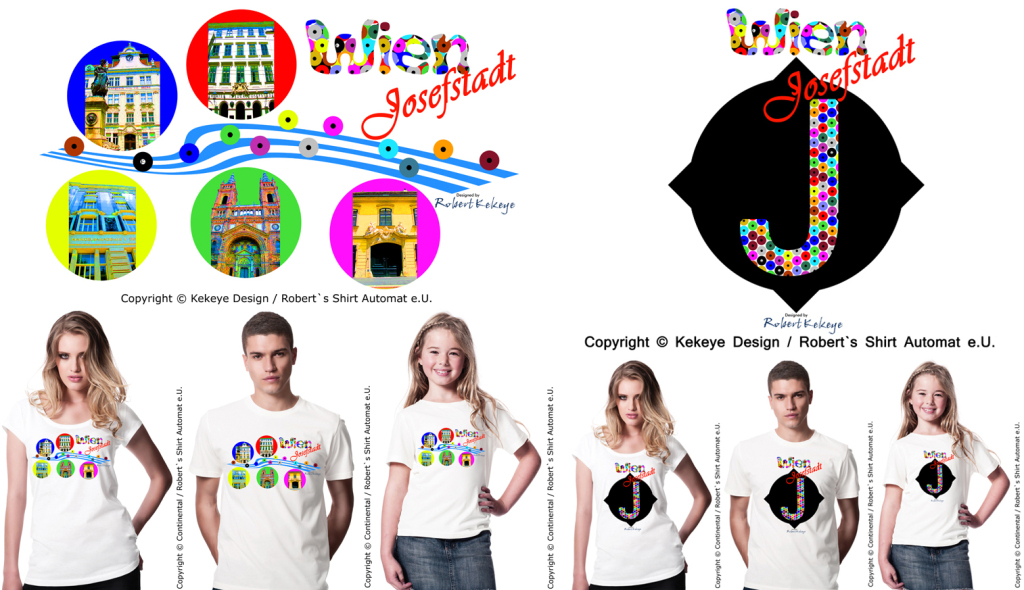 Wien Josefstadt T-Shirts in Kekeye Dots Design, 8. Bezirk / Foto © Kekeye Design e.U.