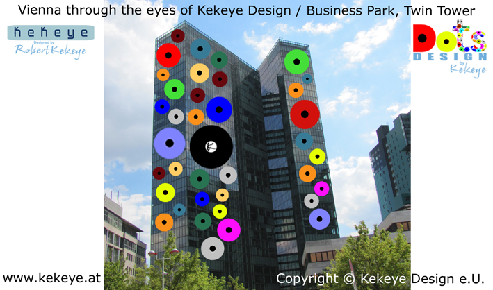 Business Park, Twin Tower Wien, Vienna in Dots Design / Photo © Kekeye Design e.U.
