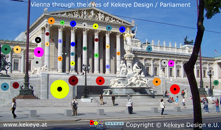 Parlament Wien, Parliament Vienna in Dots Design / Photo © Kekeye Design e.U.
