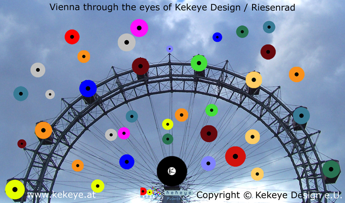 Riesenrad, Prater Wien, Prater Ferris Wheel Vienna in Dots Design / Photo © Kekeye Design e.U.