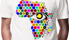 Africa T-shirt in Kekeye Dots Design, including 5 € donation for blind & visually impaired.