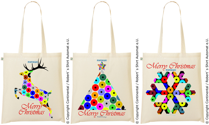 Einkaufstasche, Tragetasche - Auswahl von 4 Weihnachts - Motiven / Shopper bag, Tote bag - choose from 4 Christmas Designs / © Kekeye Design e.U.