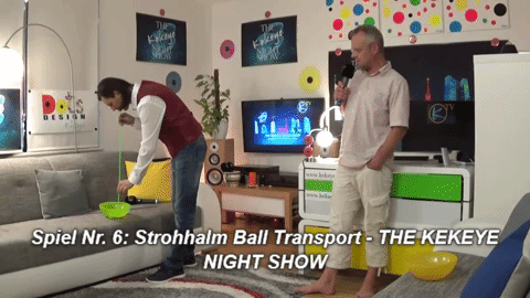 Spiel Nr. 6: Strohhalm Ball Transport - THE KEKEYE NIGHT SHOW / Foto © Kekeye Design e.U.